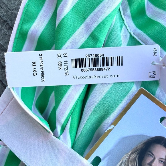 Victoria's Secret Mint and White Striped Pajama Top - Picture 7 of 9